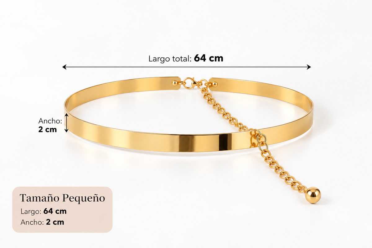 Cinturón dorado en 3 tamaños