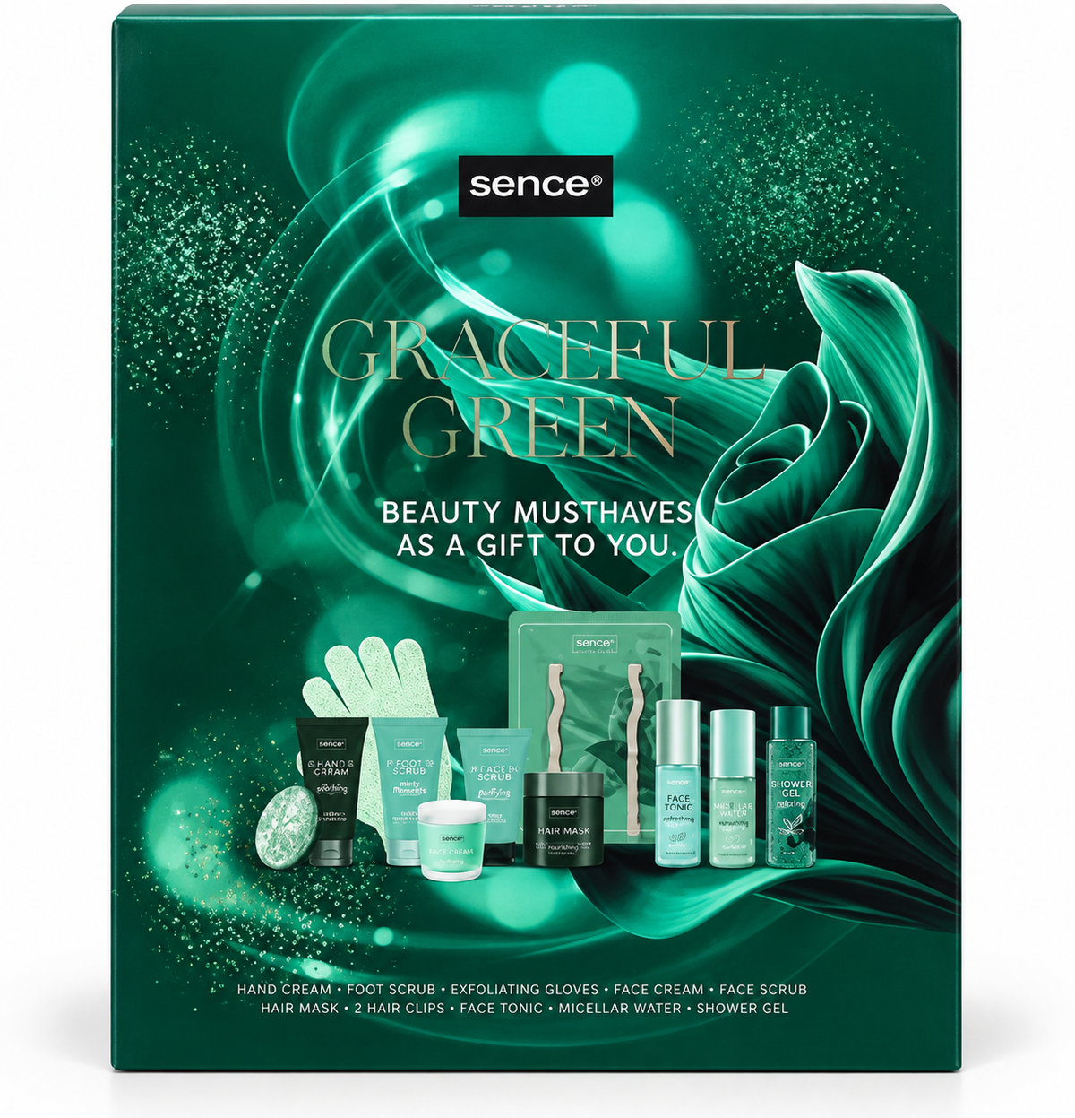 Set de regalo de belleza de la colección Sence Graceful Green