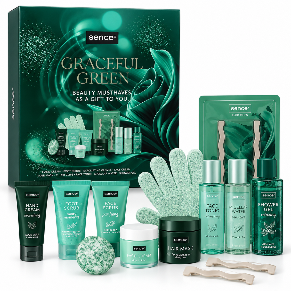 Set de regalo de belleza de la colección Sence Graceful Green