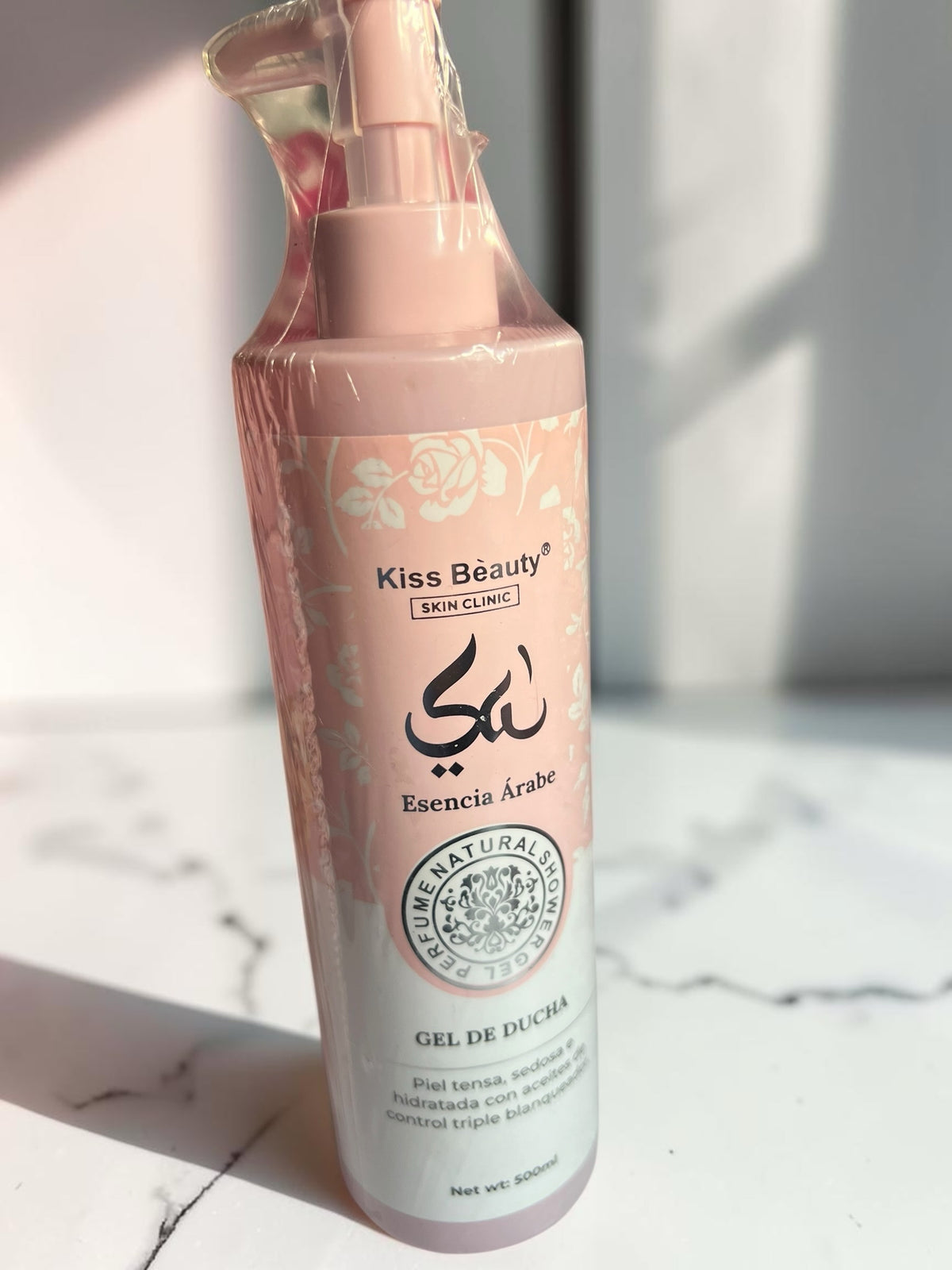 Gel de ducha Selsebil Kiss Beauty Esencia Árabe de 500ml con dosificador, fórmula hidratante y blanqueadora